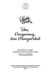 Image of Antologi Kritik Sastra: Teks, Pengarang, Dan Masyarakat, Sayembara Kritik Sastra